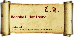 Bacskai Marianna névjegykártya